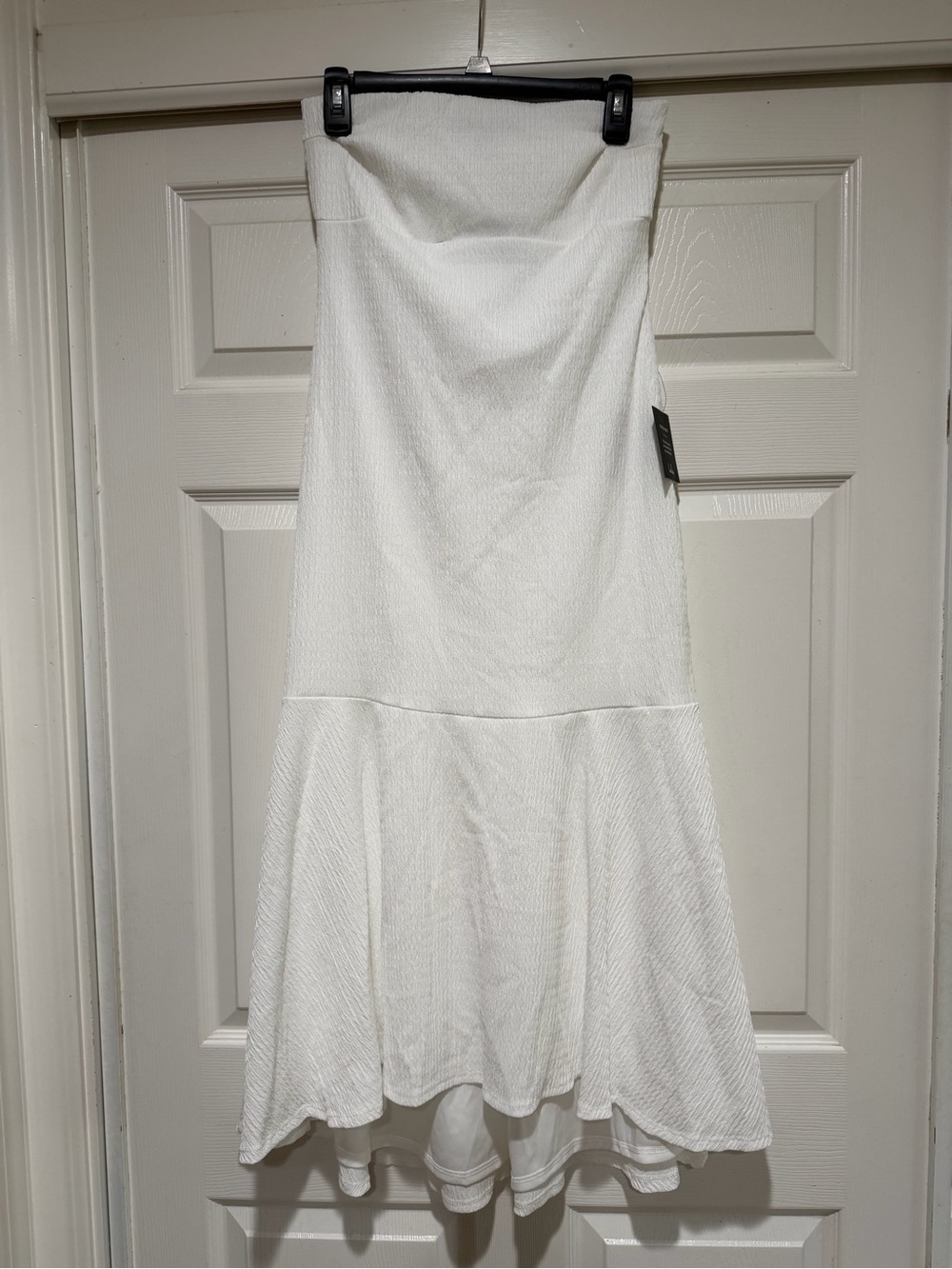 NWT lulus Darling Ways White Textured Strapless Midi Dress Size Medium - Picture 3 of 11
